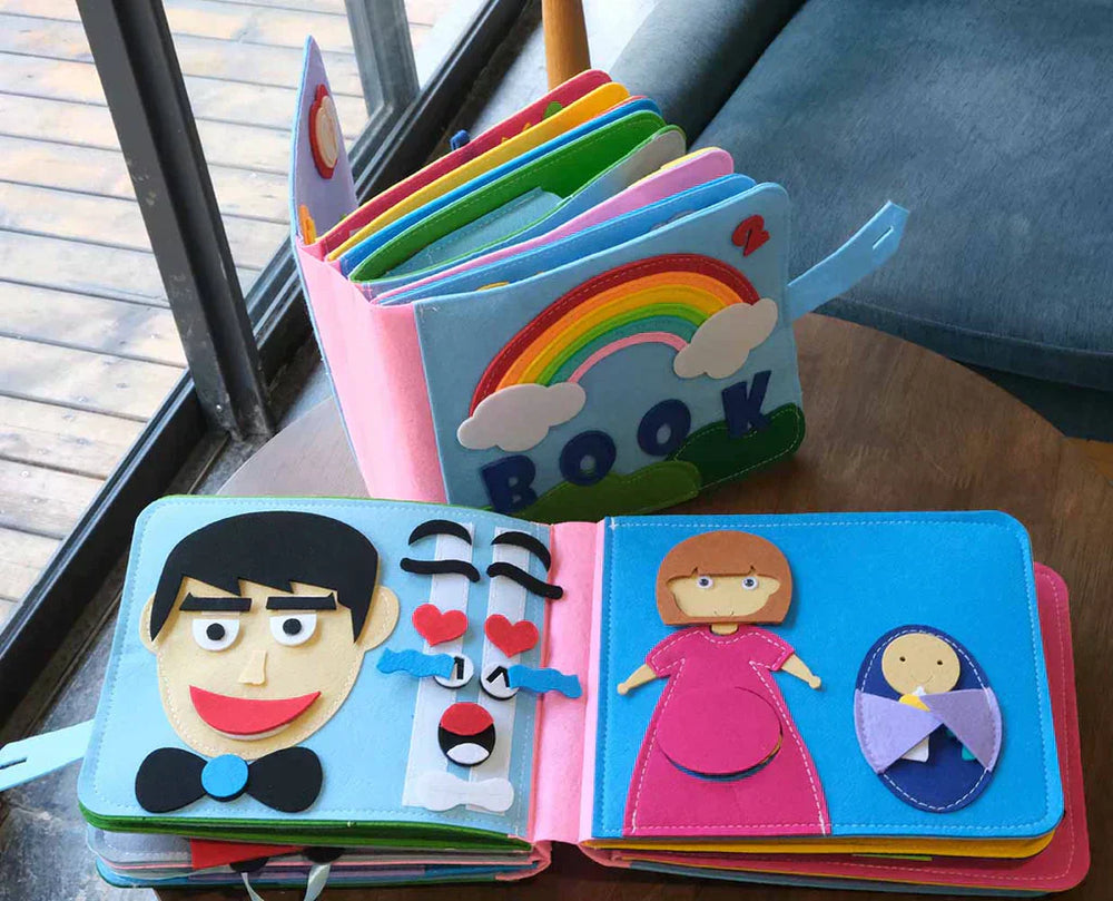Montessori Książka Aktywności dla Maluchów – Interaktywna Książka z Filcu 2–5 Lat