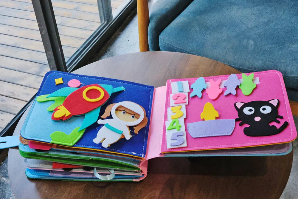 Montessori Książka Aktywności dla Maluchów – Interaktywna Książka z Filcu 2–5 Lat