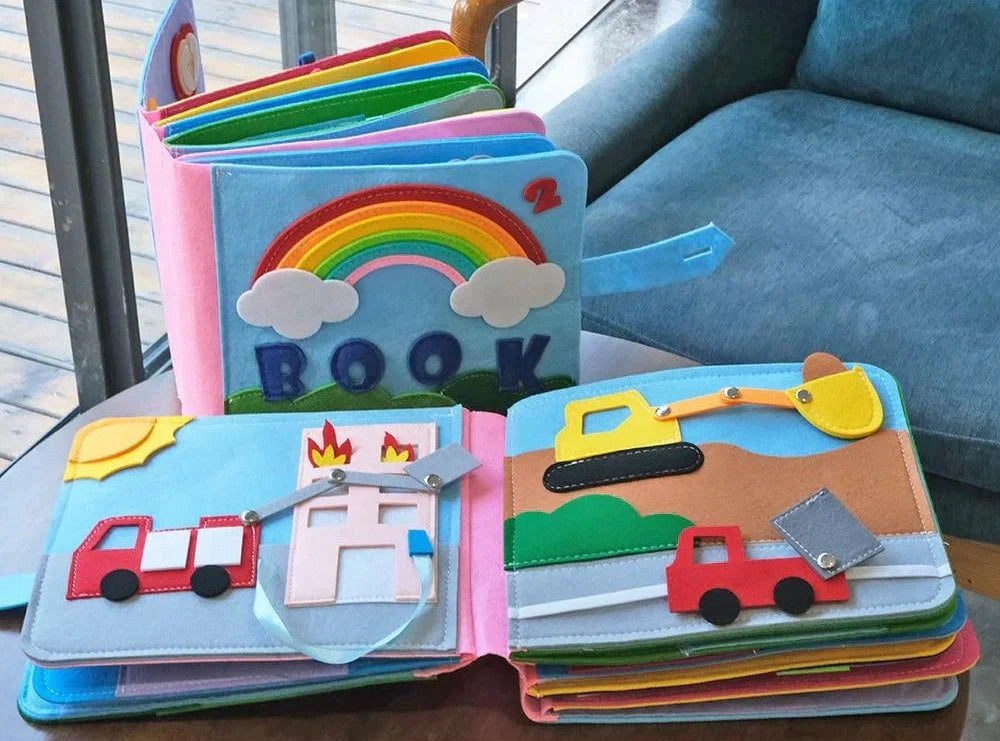 Montessori Książka Aktywności dla Maluchów – Interaktywna Książka z Filcu 2–5 Lat
