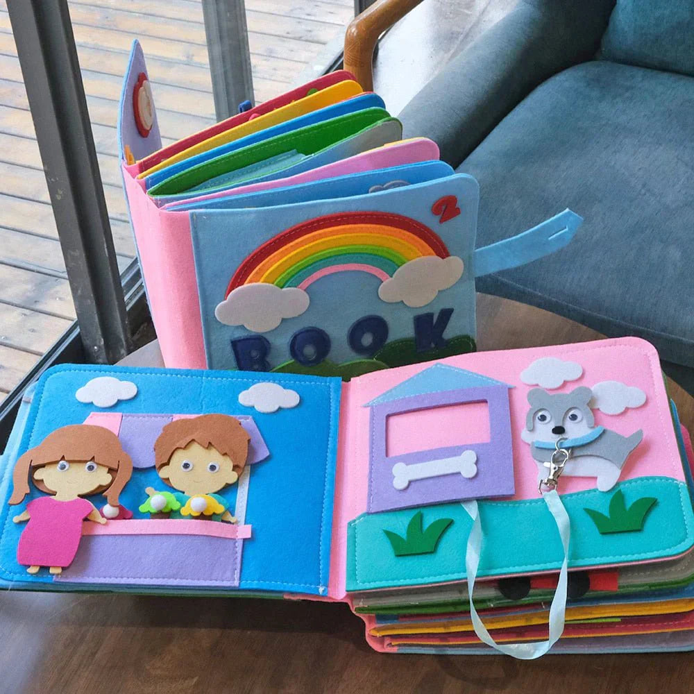 Montessori Książka Aktywności dla Maluchów – Interaktywna Książka z Filcu 2–5 Lat