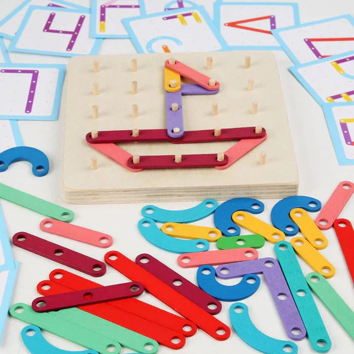 Lerivo Kids ImagiDots Tablica Kreatywna – Drewniana Tablica Montessori z Pinezkami do Kreatywnej i Edukacyjnej Zabawy