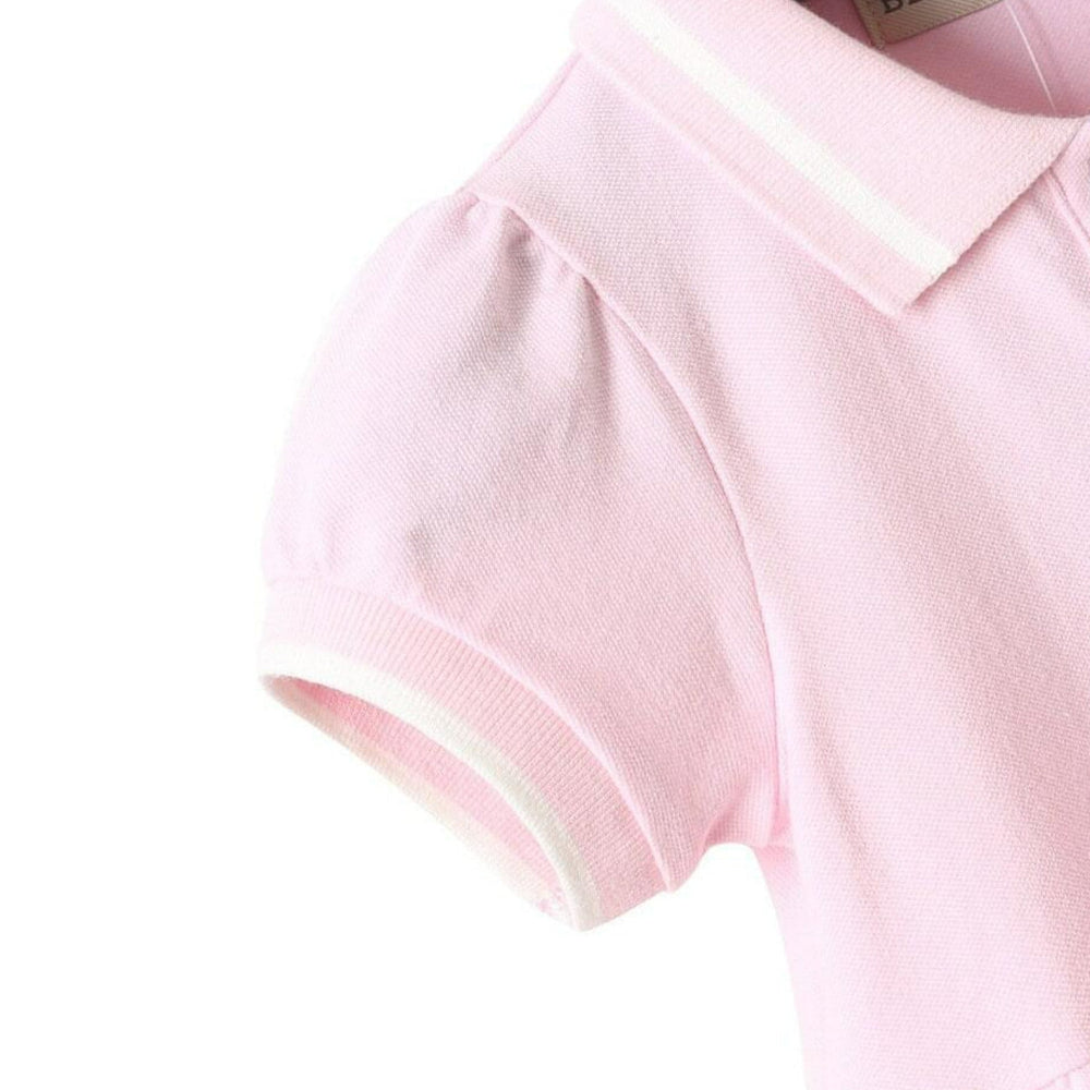 Ekologiczna Bawełniana Sukienka Polo Love – Sukienka z Krótkim Rękawem dla Dziewczynek