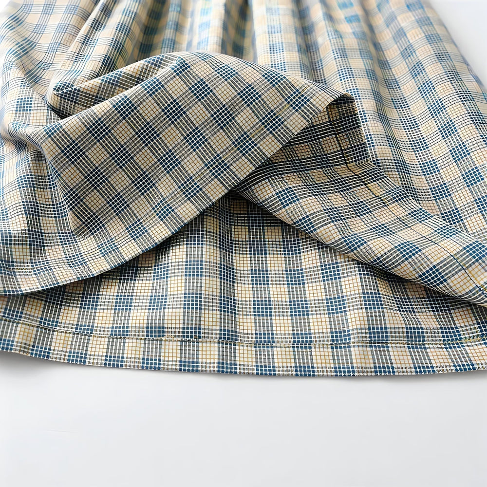 Vintage Kratka Sukienka w Kratę dla Dziewczynki – Casualowy i Ponadczasowy Design