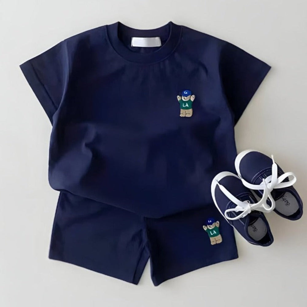 LA Bear 2-Częściowy Zestaw Unisex – T-Shirt i Spodenki z Bawełny Organicznej