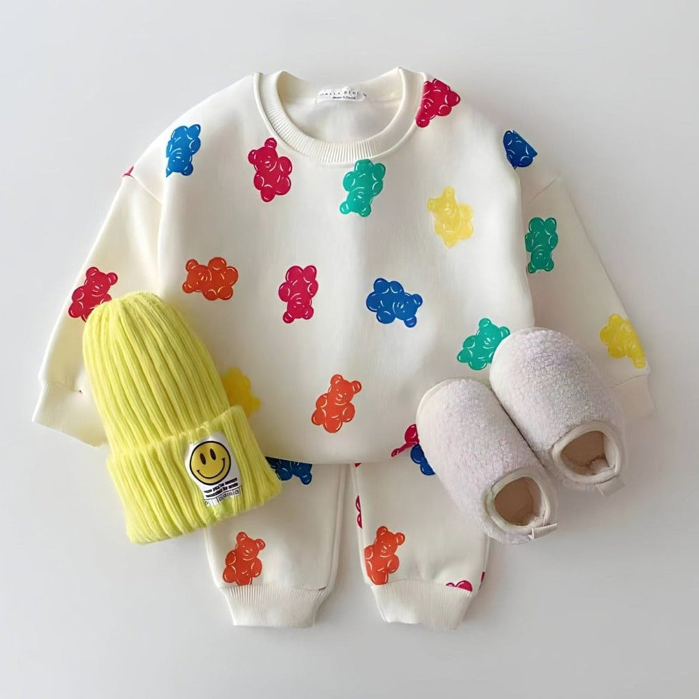 Zestaw 2-Częściowy Gummy Bear dla Niemowląt i Maluchów – Dres z Polarem