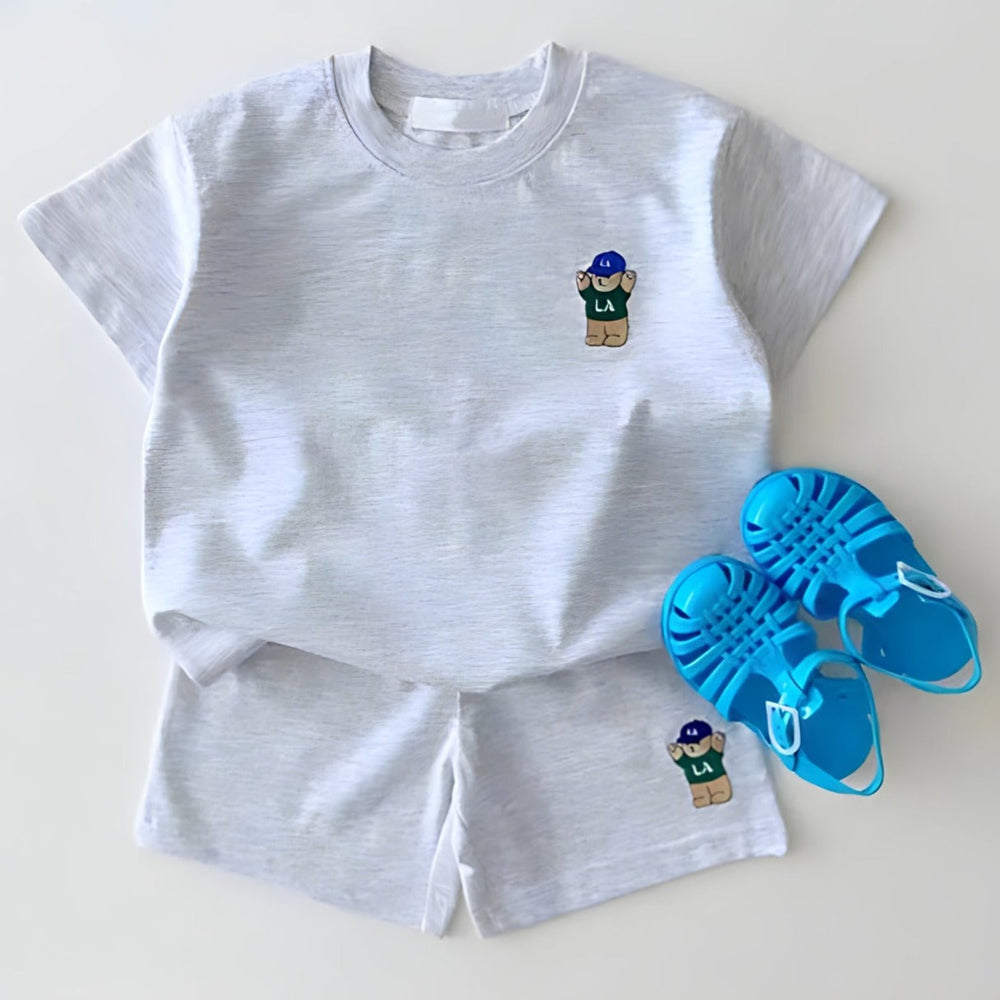 LA Bear 2-Częściowy Zestaw Unisex – T-Shirt i Spodenki z Bawełny Organicznej