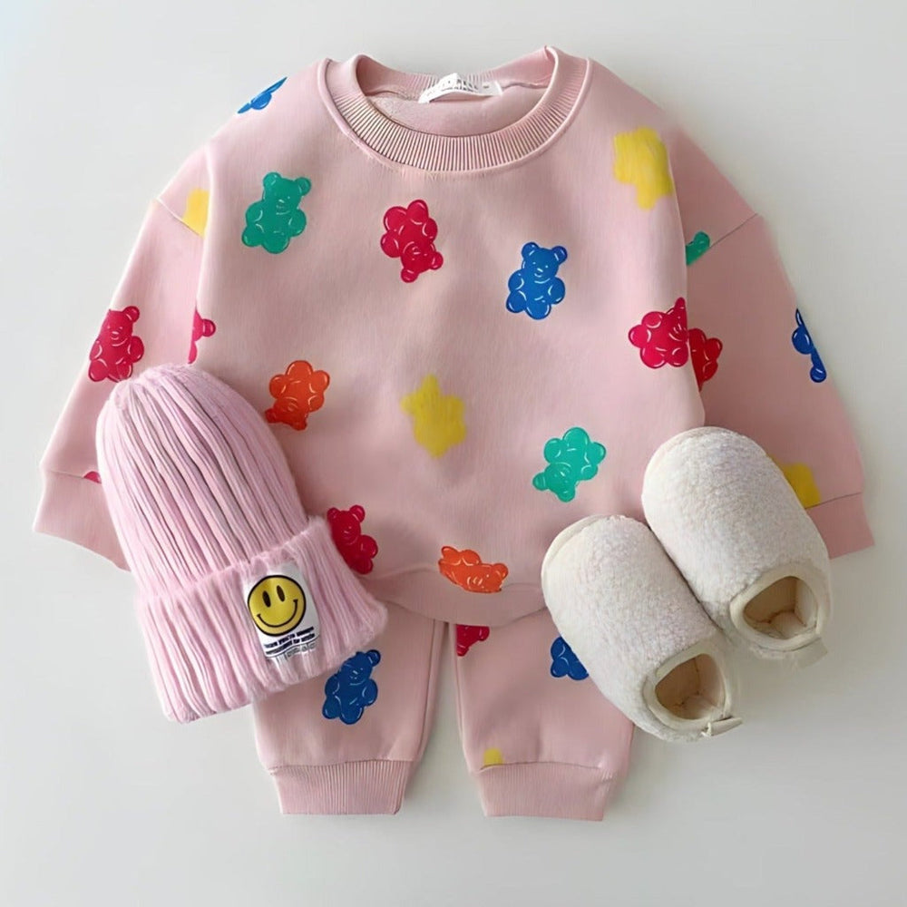 Zestaw 2-Częściowy Gummy Bear dla Niemowląt i Maluchów – Dres z Polarem