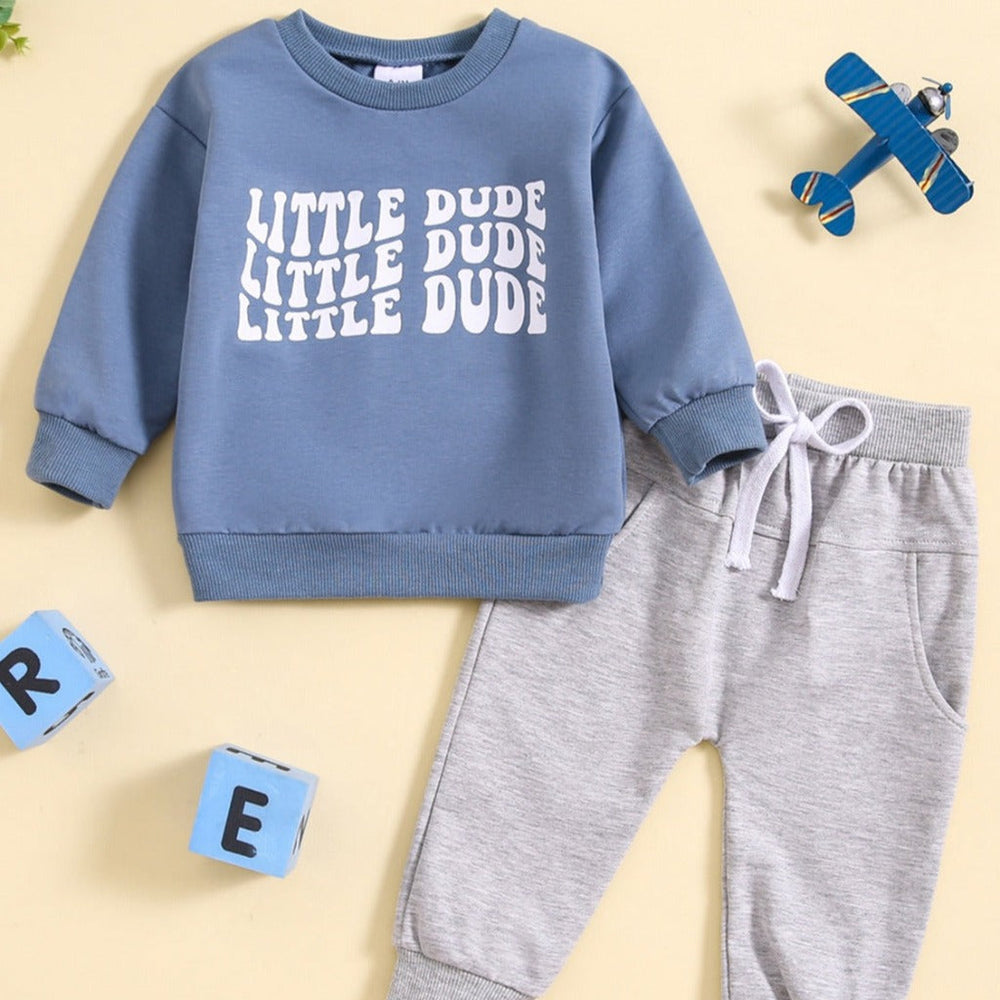 Little Dude Zestaw 2-częściowy dla Niemowląt i Maluchów – Wygodna Bluza i Spodnie Dresowe