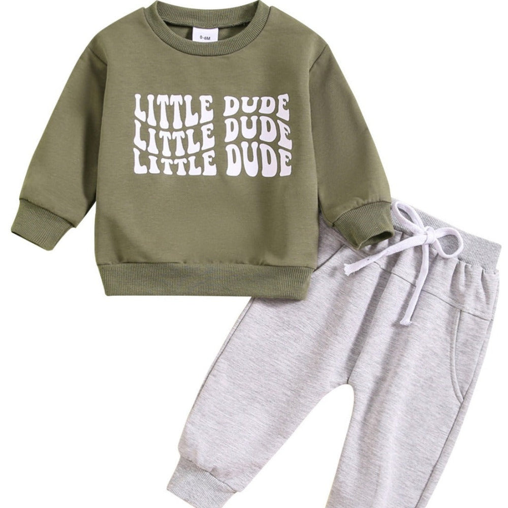 Little Dude Zestaw 2-częściowy dla Niemowląt i Maluchów – Wygodna Bluza i Spodnie Dresowe