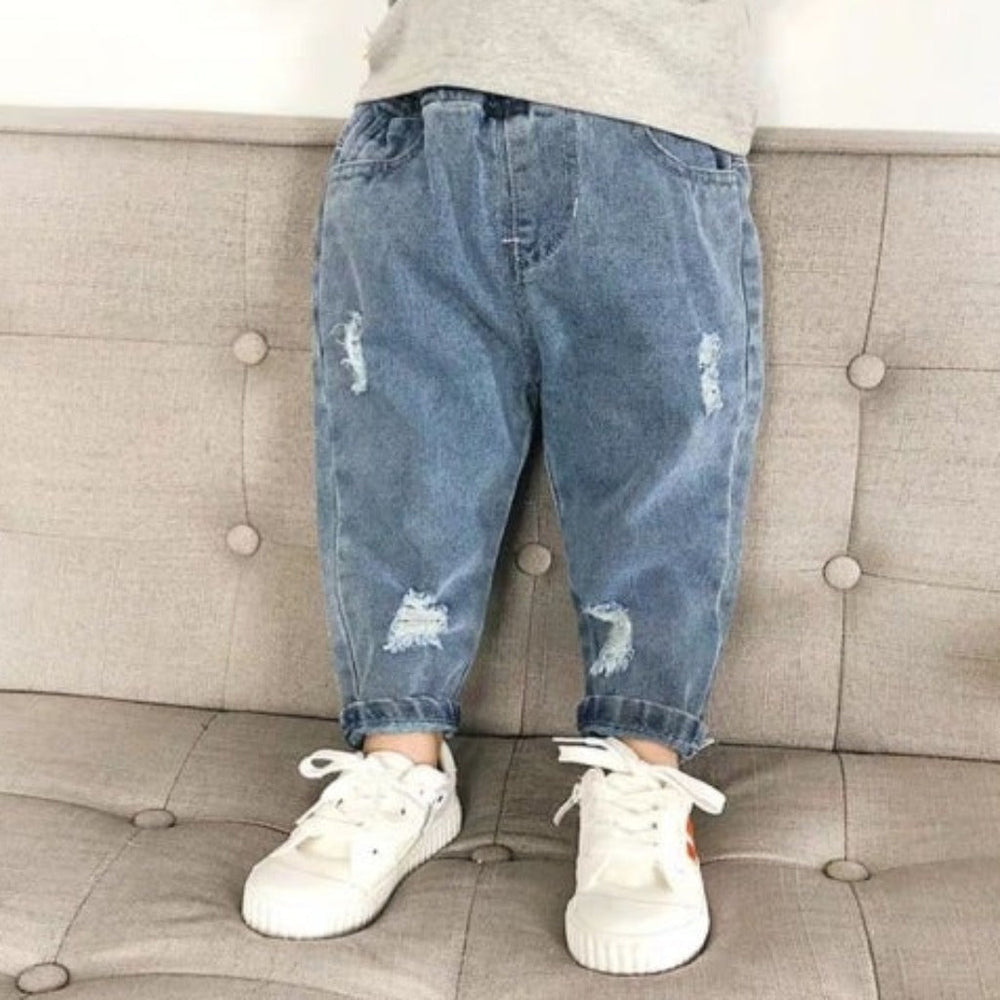 Jeansowe Spodnie Jogger dla Chłopców