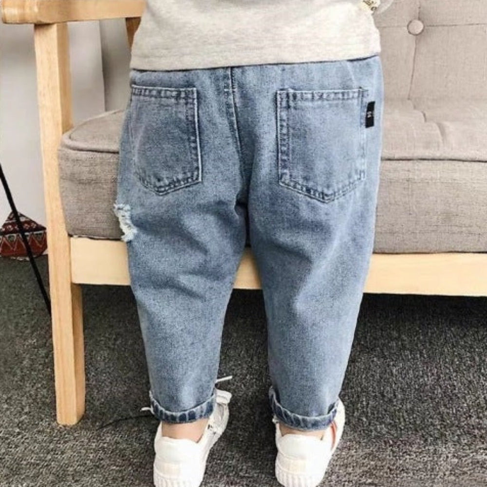 Jeansowe Spodnie Jogger dla Chłopców