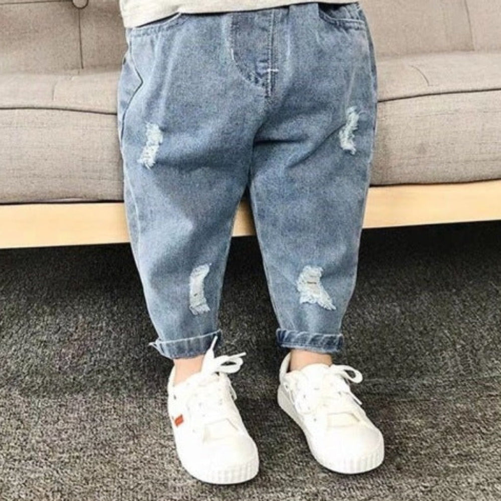 Jeansowe Spodnie Jogger dla Chłopców