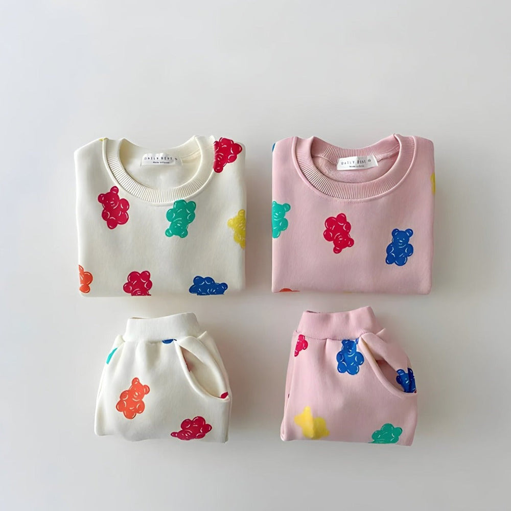 Zestaw 2-Częściowy Gummy Bear dla Niemowląt i Maluchów – Dres z Polarem