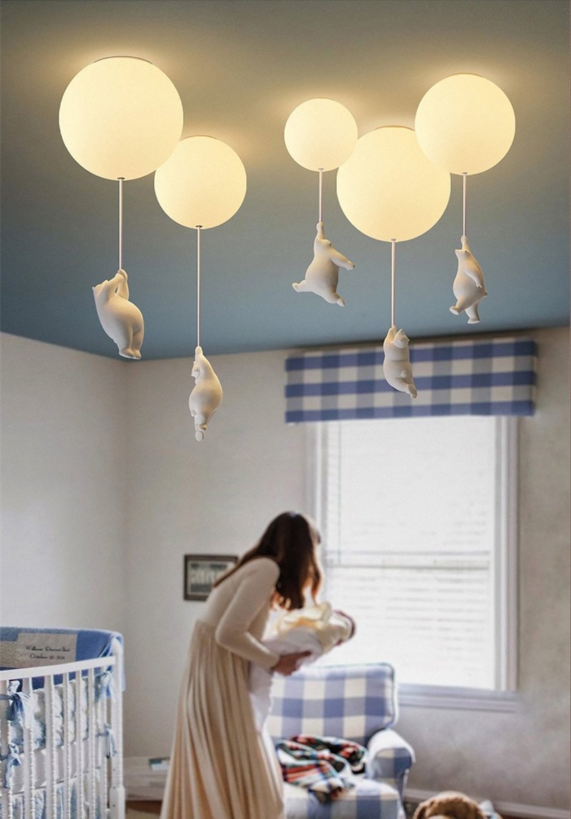 Lampa Sufitowa do Pokoju Dziecięcego Misie i Balony – Klimatyczne Oświetlenie