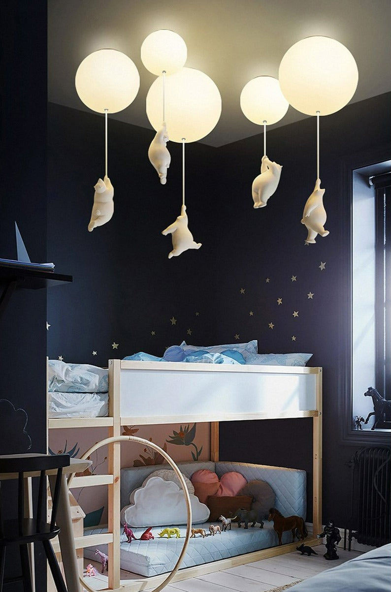 Lampa Sufitowa do Pokoju Dziecięcego Misie i Balony – Klimatyczne Oświetlenie