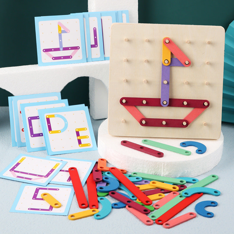 Lerivo Kids ImagiDots Tablica Kreatywna – Drewniana Tablica Montessori z Pinezkami do Kreatywnej i Edukacyjnej Zabawy
