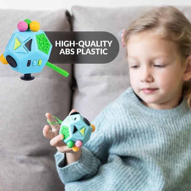 Fidget Cube – Zabawka Antystresowa 12-w-1 dla Dzieci i Dorosłych