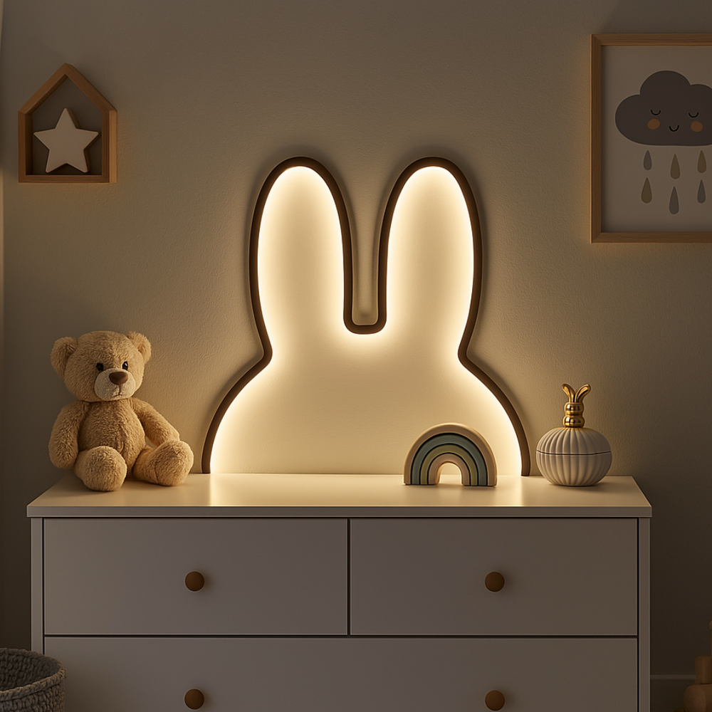 Lampka Nocna Królik do Sypialni – Ładowalna i Miękkie Światło dla Dzieci