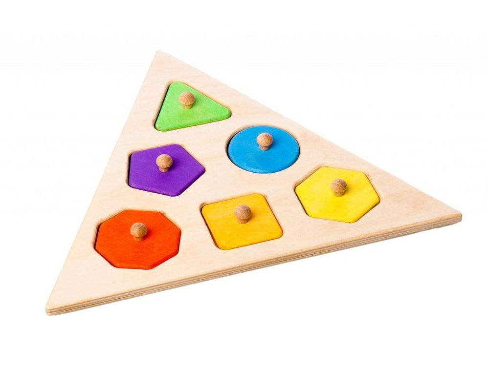 GeoPlay Shapes Drewniane Puzzle Geometryczne – Zabawka Edukacyjna dla Dzieci 3+