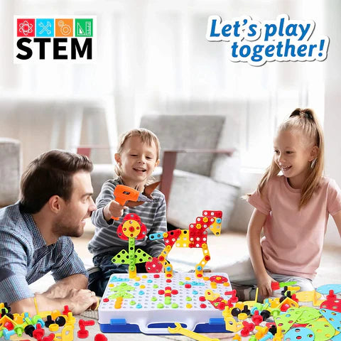 Zestaw Konstrukcyjny STEM z Elektryczną Wkrętarką – 237-elementowy TechCraft Builder Lab dla Dzieci 3+