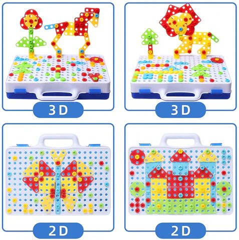 Zestaw Konstrukcyjny STEM z Elektryczną Wkrętarką – 237-elementowy TechCraft Builder Lab dla Dzieci 3+
