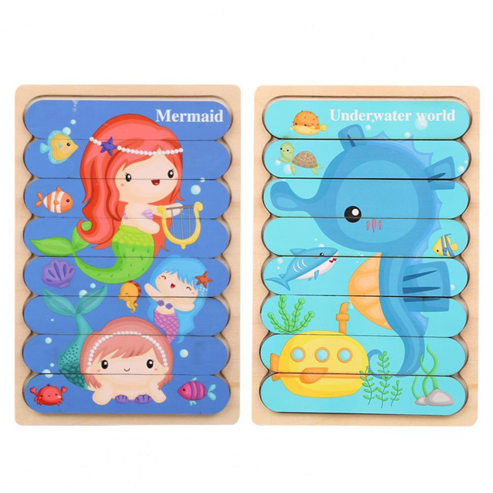Drewniane Puzzle 3D ze Zwierzętami dla Dzieci – Dwustronna Edukacyjna Zabawka Rozwijająca Motorykę i Funkcje Poznawcze (3+)