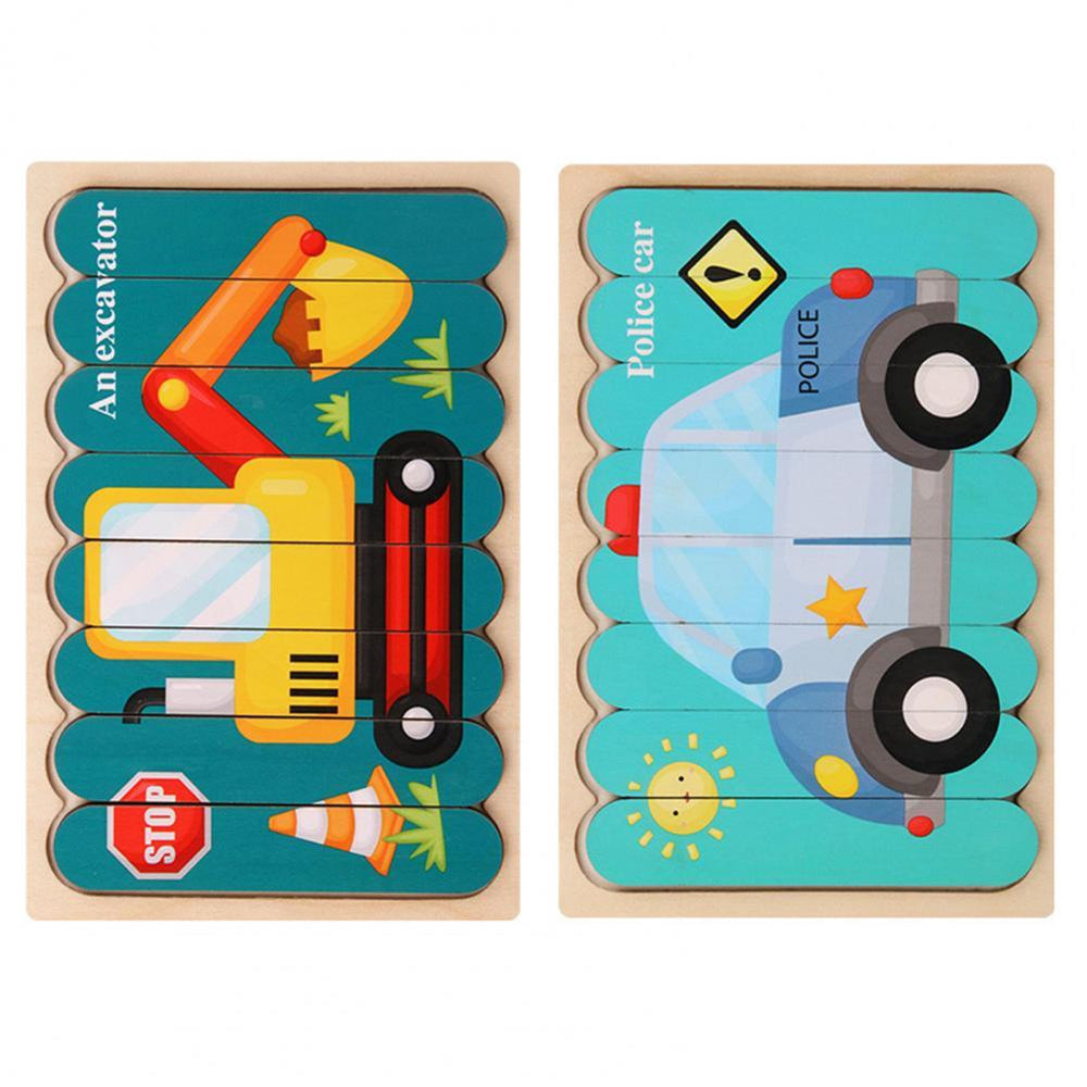 Drewniane Puzzle 3D ze Zwierzętami dla Dzieci – Dwustronna Edukacyjna Zabawka Rozwijająca Motorykę i Funkcje Poznawcze (3+)