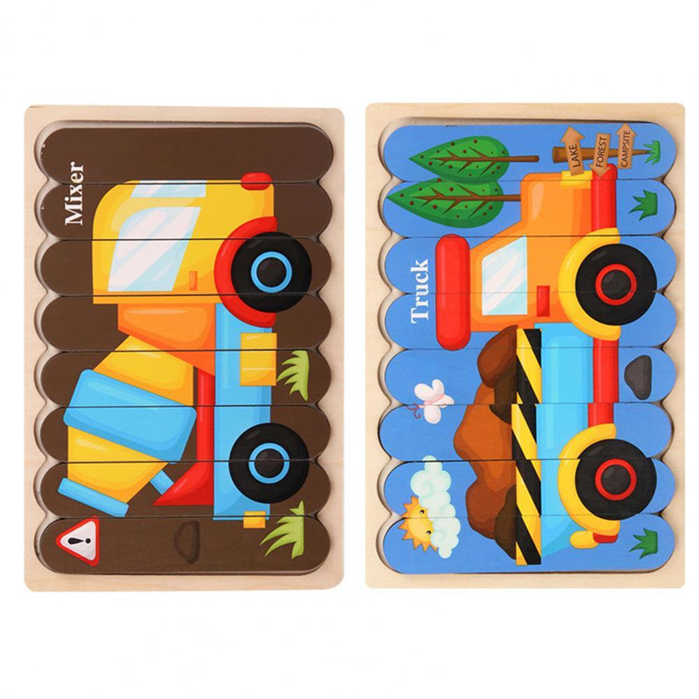 Drewniane Puzzle 3D ze Zwierzętami dla Dzieci – Dwustronna Edukacyjna Zabawka Rozwijająca Motorykę i Funkcje Poznawcze (3+)